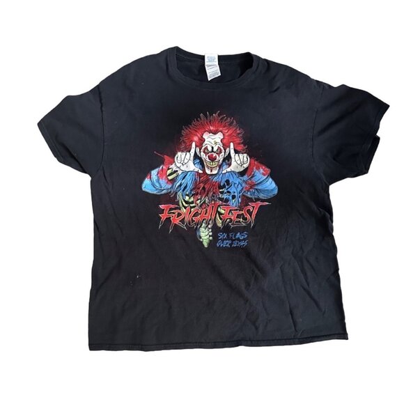 Delta Other - Six Flags Over Texas Fright Fest Clown T-Shirt Delta Pro Weight Adult XL Black